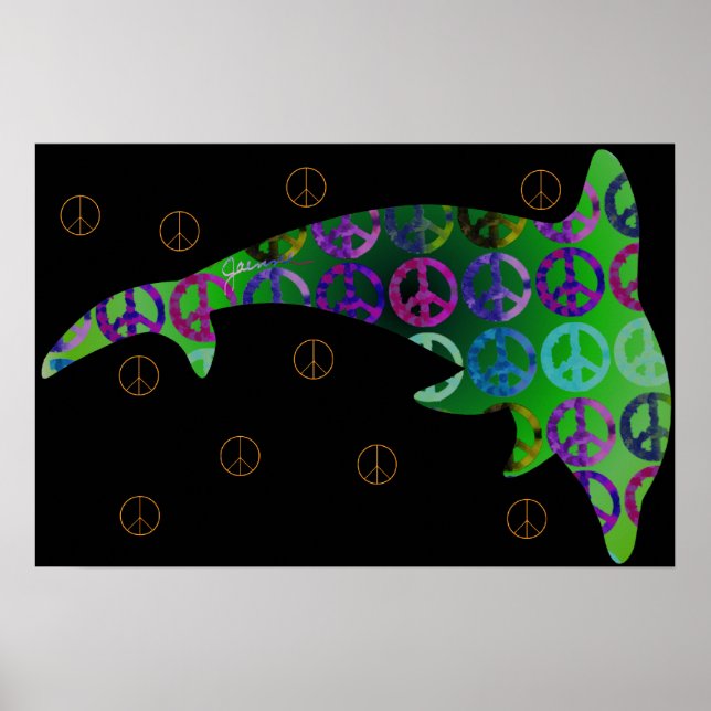 Dolphin Peace Monday Print (Front)