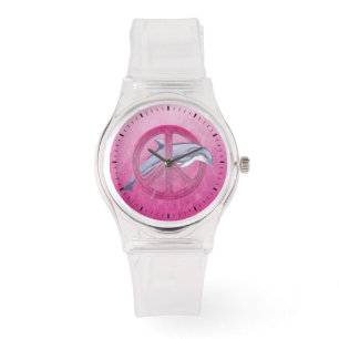 Dolphin Peace Pink Watch