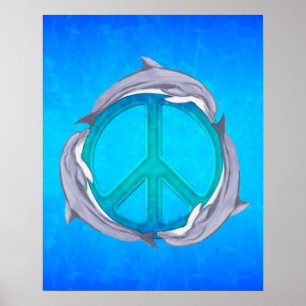 Dolphin Peace Poster