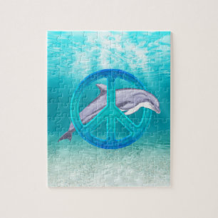 Dolphin Peace Symbol Jigsaw Puzzle