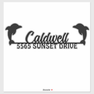 Dolphin Personalized Address Mailbox Sticker
