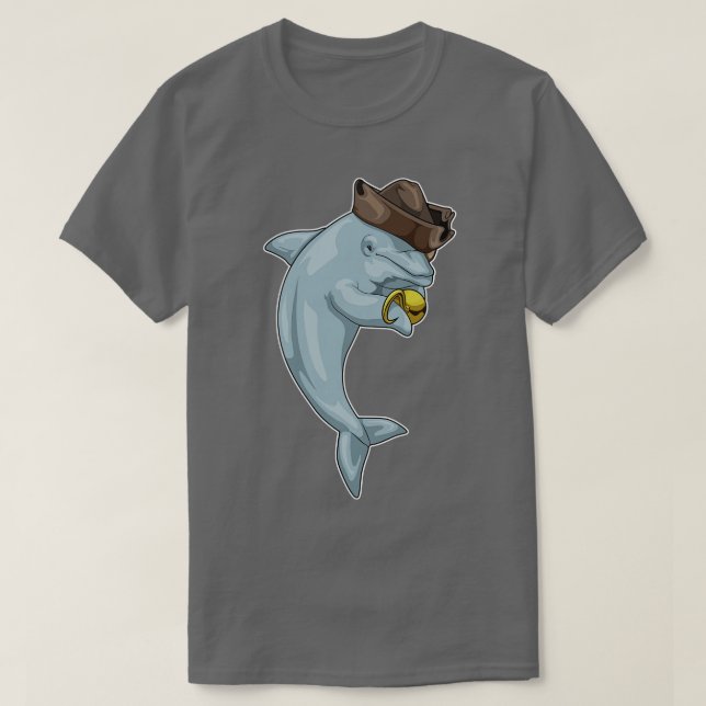 Dolphin Pirate Hook hand T-Shirt (Design Front)