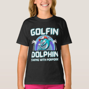 Dolphin playing golf shirt Gift for dad