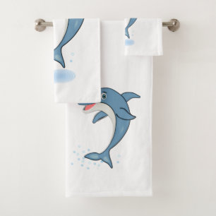 Dolphin Print Bath Towel Set