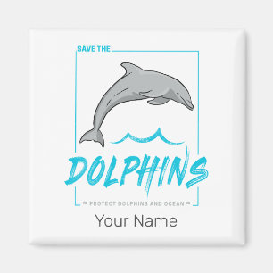 Dolphin Protect The Porpoise And Ocean Vintage Magnet