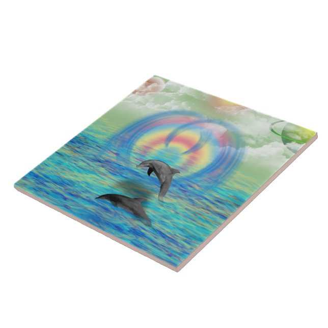 Dolphin Rising Tile (Side)