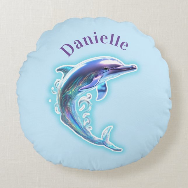 Dolphin  round pillow (Front)