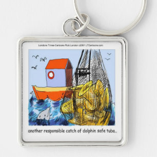 Dolphin-Safe Tuba Funny Keychain