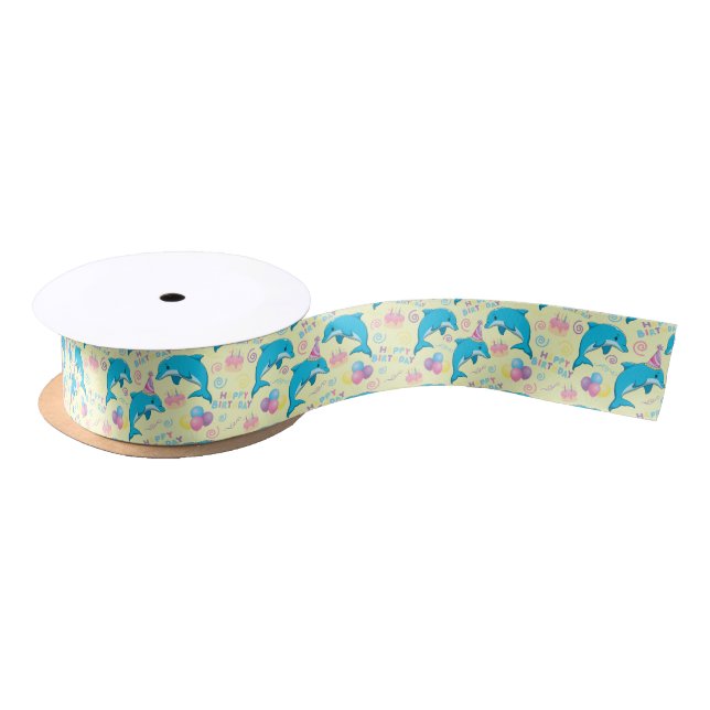 Dolphin Satin Ribbon in Yellow (Spool)