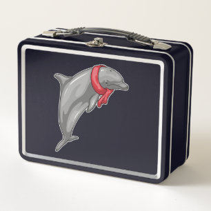 Dolphin Scarf Metal Lunch Box