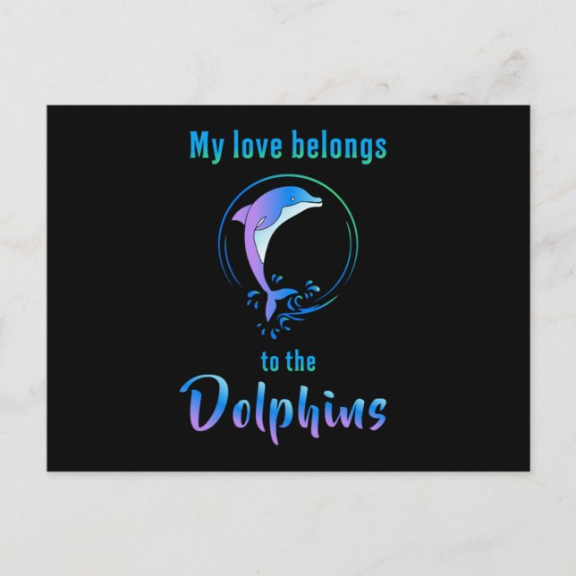 Dolphin Sea Fish Dolphins Animal Ocean Gift Idea Postcard (Front)