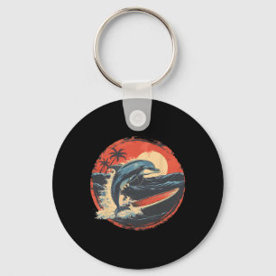 Dolphin Sea Ocean Animal Ocean Sea Dolphin Surfing Keychain