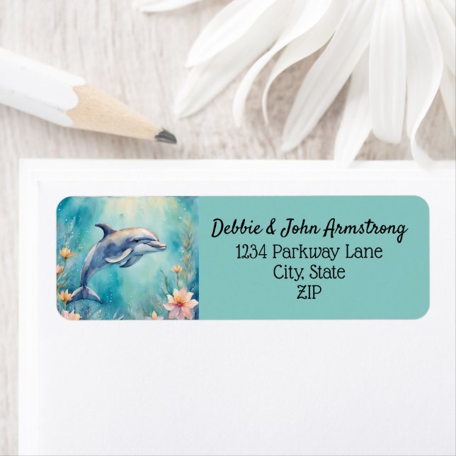 Dolphin Sea Ocean Nautical Nature Return Address (Insitu)