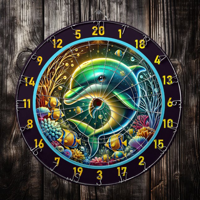 Dolphin Serenity Coral Reef Dartboard (Creator Uploaded)
