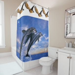 Dolphin shower curtain