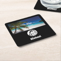 Dolphin Silhouette Monogram Name Tag Photo