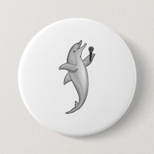 Dolphin Singer Microphone 3 Inch Round Button