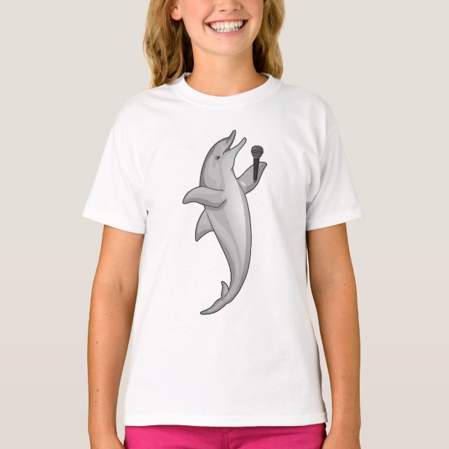 Dolphin Singer Microphone T-Shirt (Front)