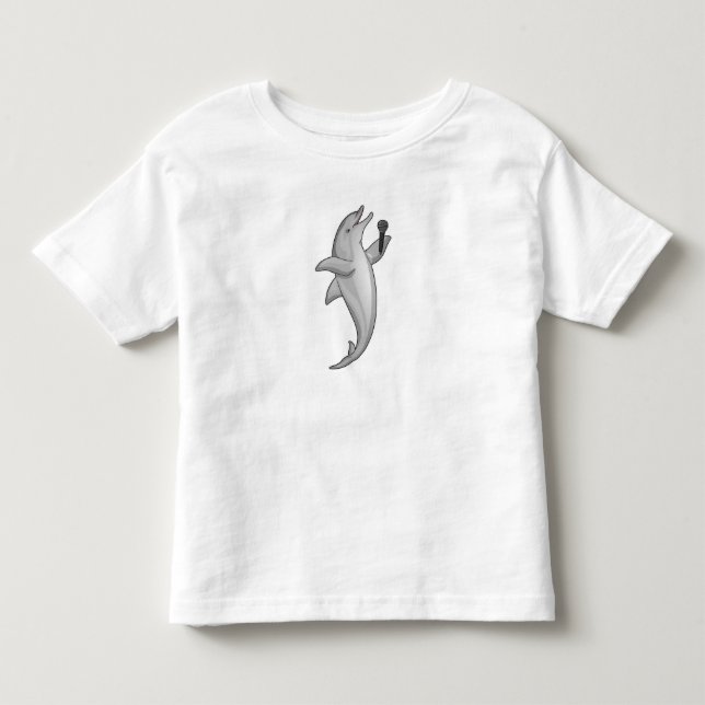 Dolphin Singer Microphone Toddler T-shirt (Front)