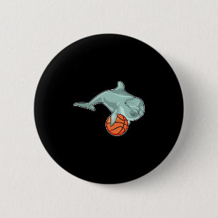 Dolphin Sketll Player Sketll Sports 2 Inch Round Button