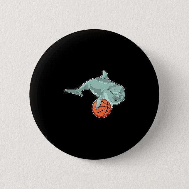Dolphin Sketll Player Sketll Sports  2 Inch Round Button (Front)