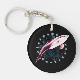 Dolphin Slick Graphic Design Keychain