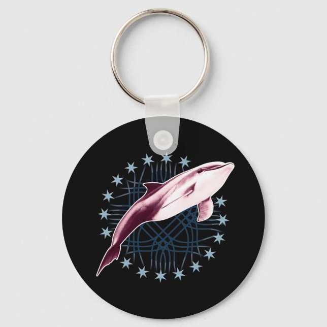 Dolphin Slick Graphic Design Keychain (Front)