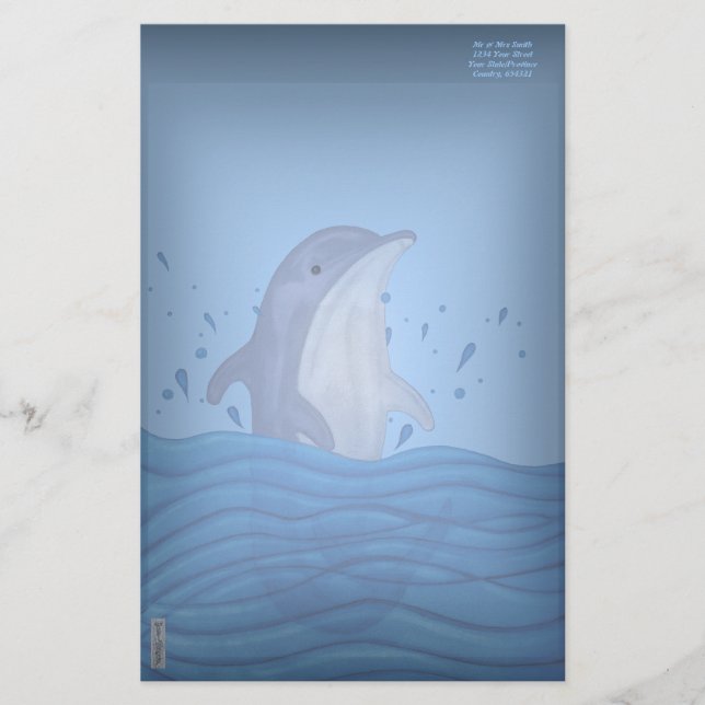 Dolphin Splash Stationery (Front)