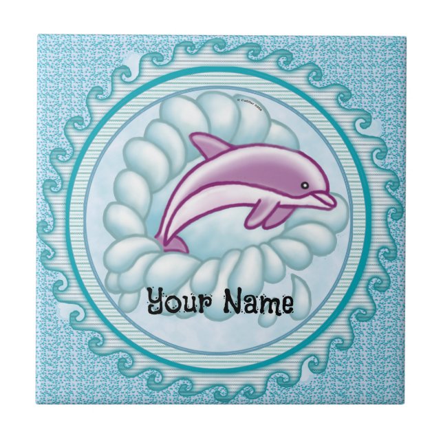Dolphin Splash   Tile (Front)