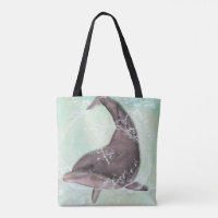 Dolphin Splashing Around in Cool Green Water