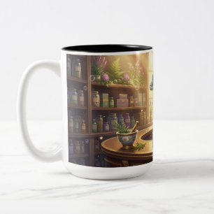 Dolphin Squirrel Herbal Apothecary Two-Tone Coffee Mug