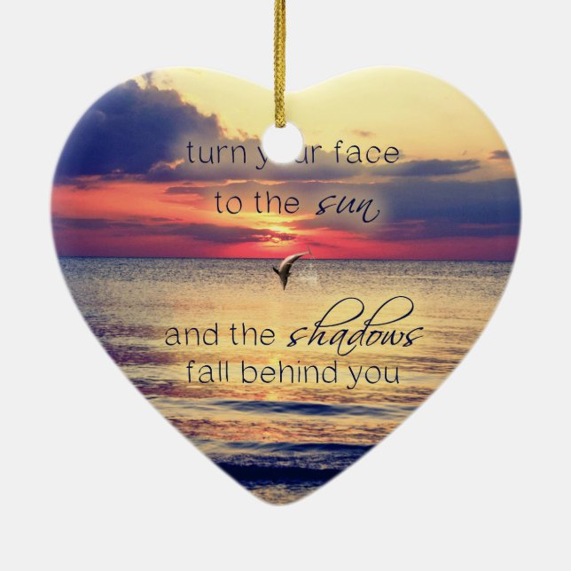 Dolphin Sunset Ceramic Ornament (Back)