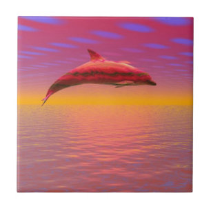 Dolphin Sunset Tile