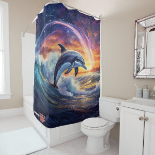 Dolphin Surfs Galaxy Design by Rich AMeN Gill