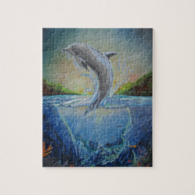 Dolphin Swim Jigsaw Puzzle (Vertical)