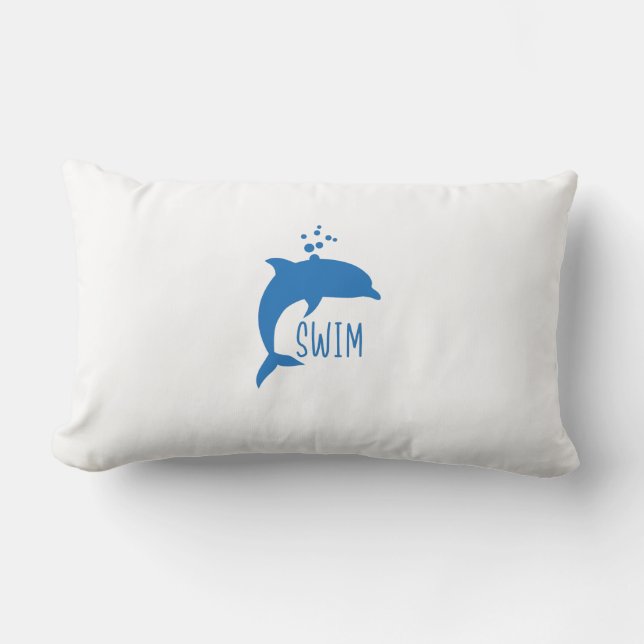 Dolphin swim lumbar pillow (Front)