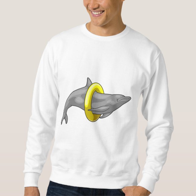 Dolphin Swimming Lifebuoy Sweatshirt (Front)