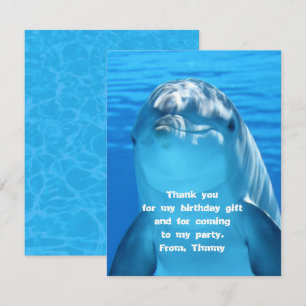 Dolphin Thank You Flat Note From Kids Card