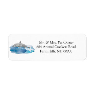 Dolphin Theme Return Address Labels Stickers
