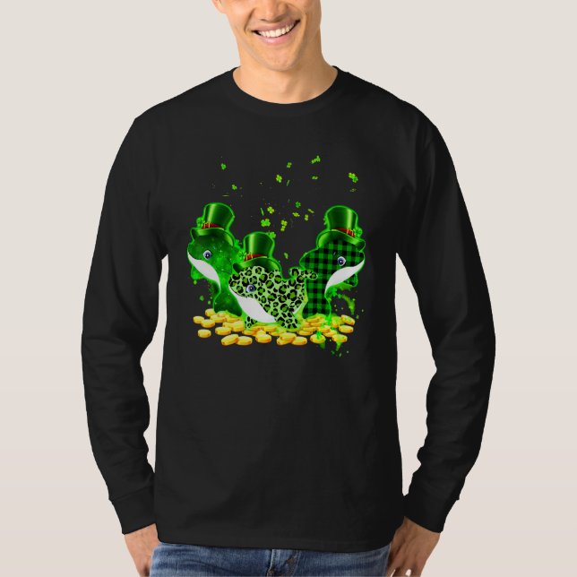 Dolphin Three Pattern St Patrick's Day Lucky 1 T-Shirt (Front)