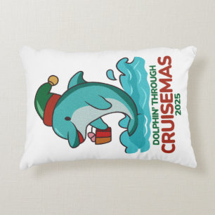 Dolphin’ Through Cruisemas 2025 Accent Pillow