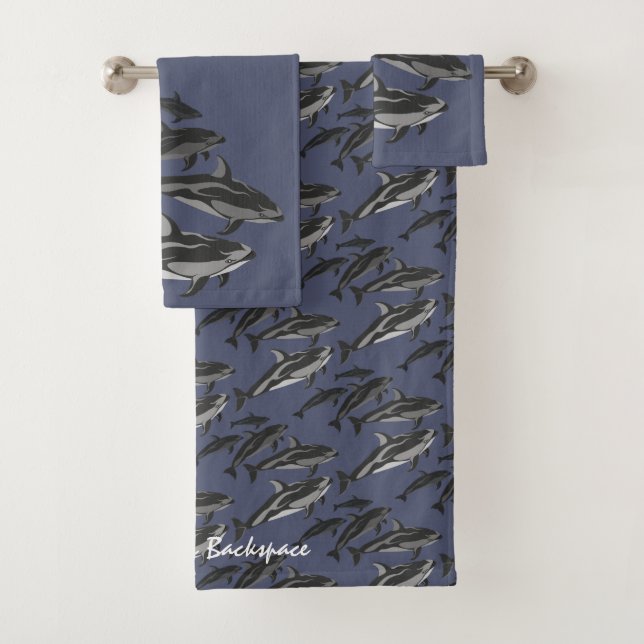 Dolphin Towel Sets Personalized Dolphin Art Towels (Insitu)
