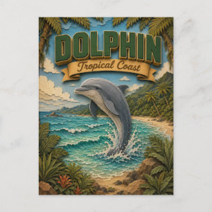 Dolphin Tropical Coast POPCUT Postcard