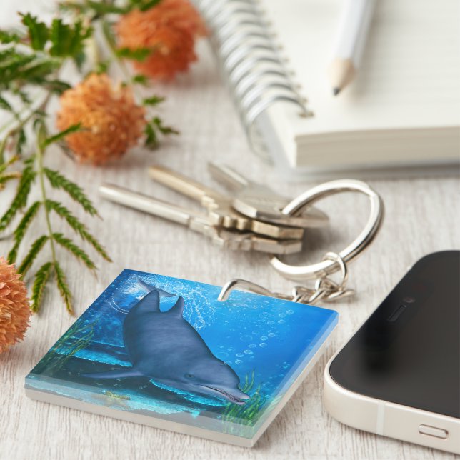 Dolphin Underwater Keychain (Front Right)