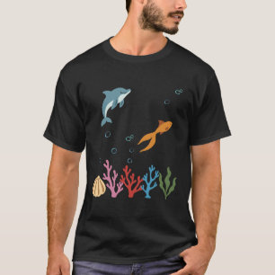 Dolphin Underwater Kids Goldfish Marine Life T-Shirt