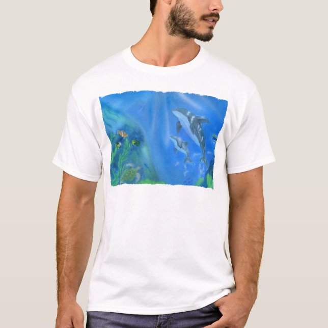 Dolphin underwater scene T-Shirt (Front)