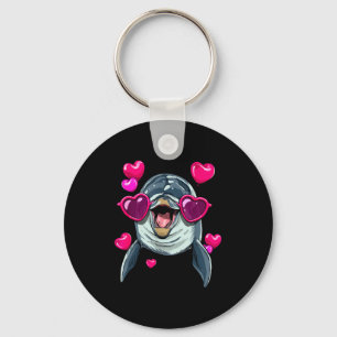 Dolphin Valentine Shirt Heart Sea Animal Whale Dol Keychain