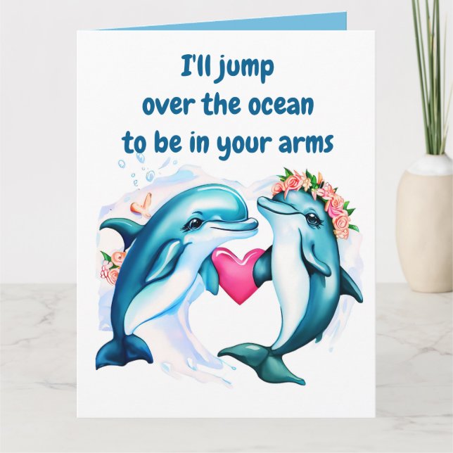 Dolphin Valentine's Day Card (Front)