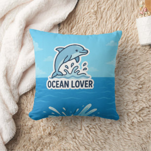 Dolphin Vibes Throw Pillow
