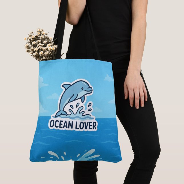  Dolphin Vibes Tote Bag (Close Up)
